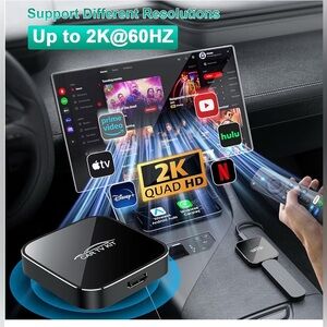 3-in-1 Car TV Mate Pro with Wireless CarPlay and Android Auto Adapter